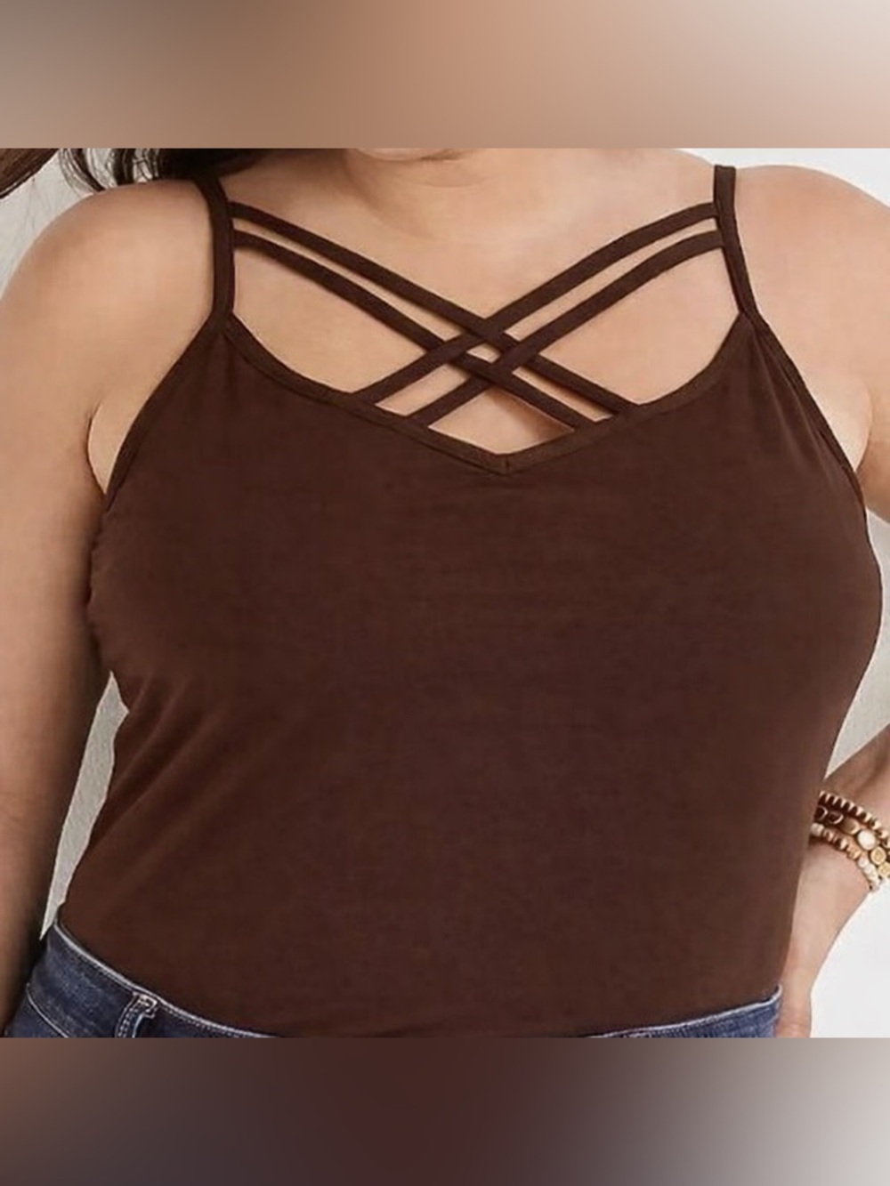 Maurices Multi Strap Brown Tank Top - New w/o tag